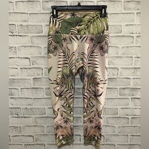 Women’s Evolution and Creation tropical leaf & floral print leggings Medium